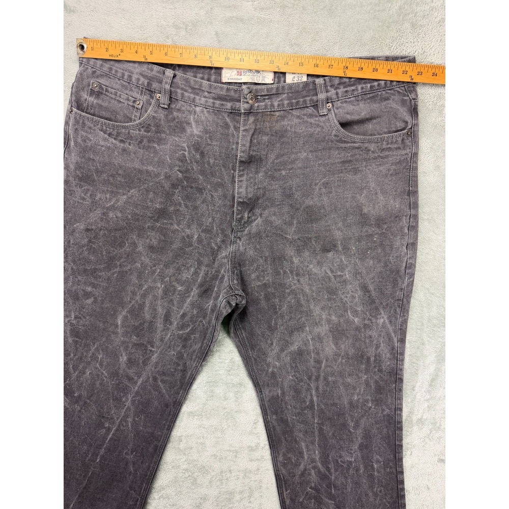 PJ Mark Mens Jeans 46x32 (Real 46x30.5) Charcoal Acid Washed Straight Baggy Leg - Picture 2 of 12